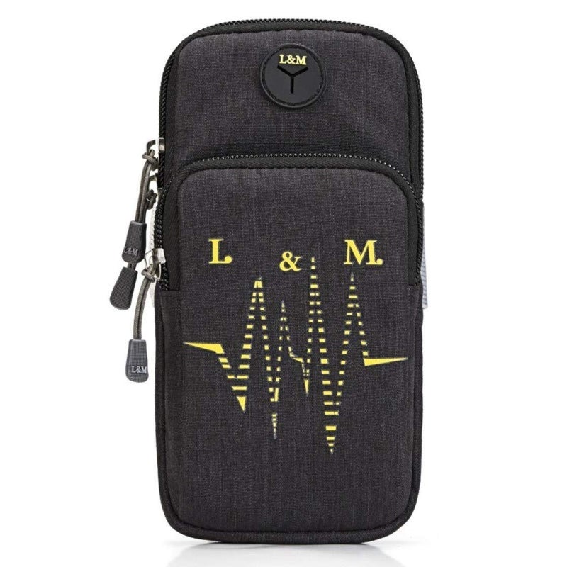 LAFILLETTE Multifunctional Outdoor Sports Armband Running Bag Mobile Arm Bag Mobile Hand Bag (Black) - Image 2