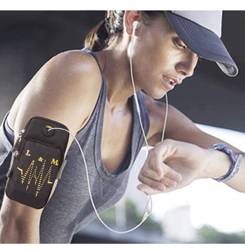 LAFILLETTE Multifunctional Outdoor Sports Armband Running Bag Mobile Arm Bag Mobile Hand Bag (Black) - Image 4