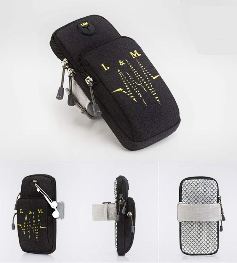 LAFILLETTE Multifunctional Outdoor Sports Armband Running Bag Mobile Arm Bag Mobile Hand Bag (Black) - Image 3