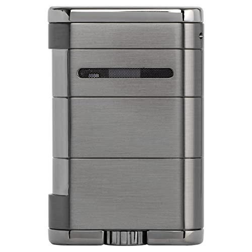 XIKAR Allume Triple Jet Tabletop Lighter, Engineered for Performance, Crisp Side Squeeze Ignition, Gunmetal - Image 4