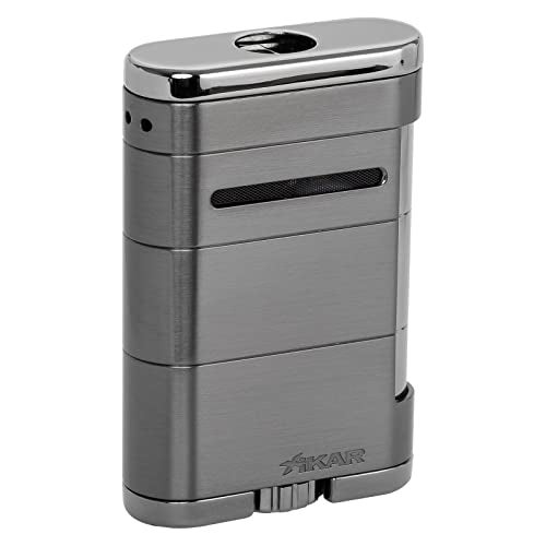 XIKAR Allume Triple Jet Tabletop Lighter, Engineered for Performance, Crisp Side Squeeze Ignition, Gunmetal - Image 1