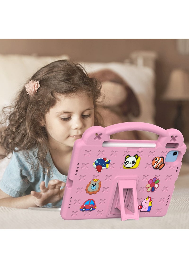 فوميمو حافظة حماية للاطفال لجهاز ايباد الجيل العاشر 10.9 انش 2022 متينة ومقاومة للصدمات وخفيفة الوزن بمقبض واقي الصغار زهري خلات فينيل-إيثيلين - Image 3