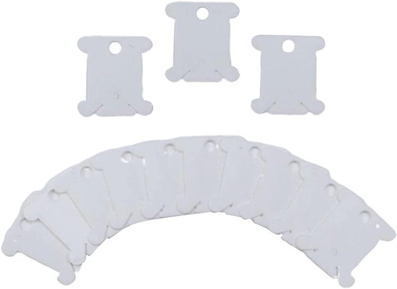 klarako 120 Pcs Plastic Floss Bobbins Embroidery Thread Organizer Holder for DIY Craft Embroidery Floss Cross Stitch  White - Image 1