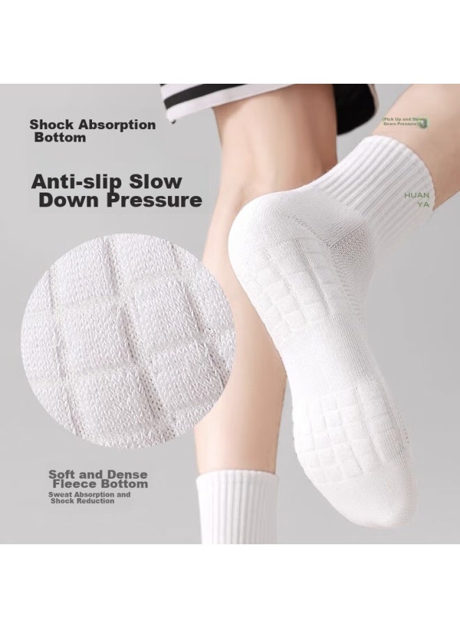 Picking up socks Xiao Ji Men'S Mid-Calf Socks, Spring And Autumn Season, Antibacterial, Odor-Resistant, Sports Terry Bottom, Non-Slip, Long And Short Tube Men'S Socks - Image 2