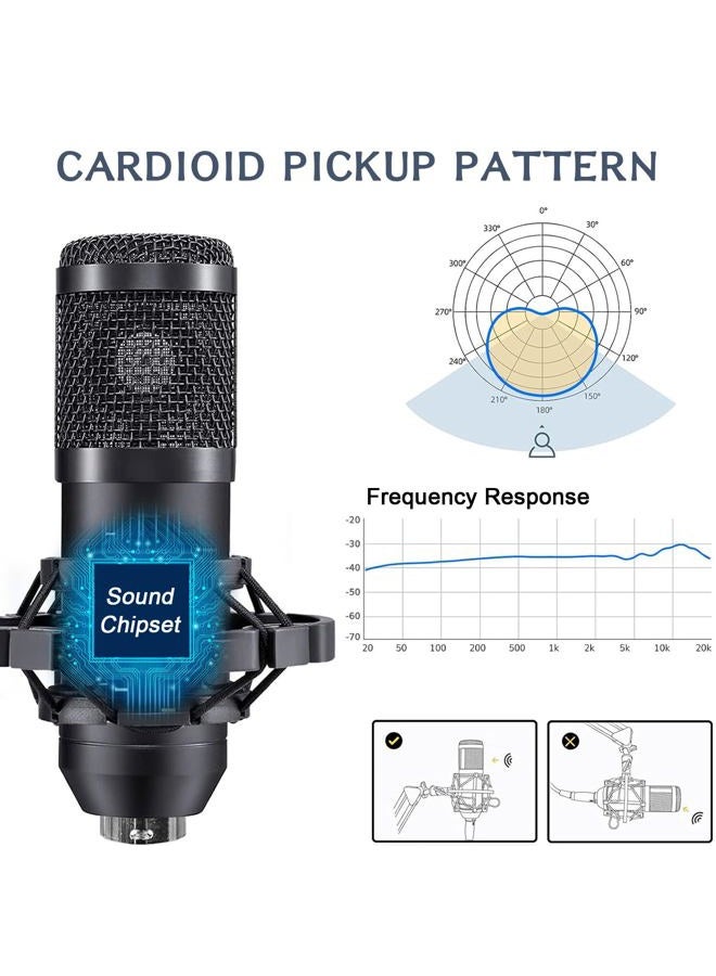 ALPOWL Podcast Equipment Bundle For 2, Audio Interface with Cardioid Designer BM800 Mic for Gamer and All-In-One DJ Mixer, perfect for Live Streaming, Singing, YouTube, Gaming - Image 3