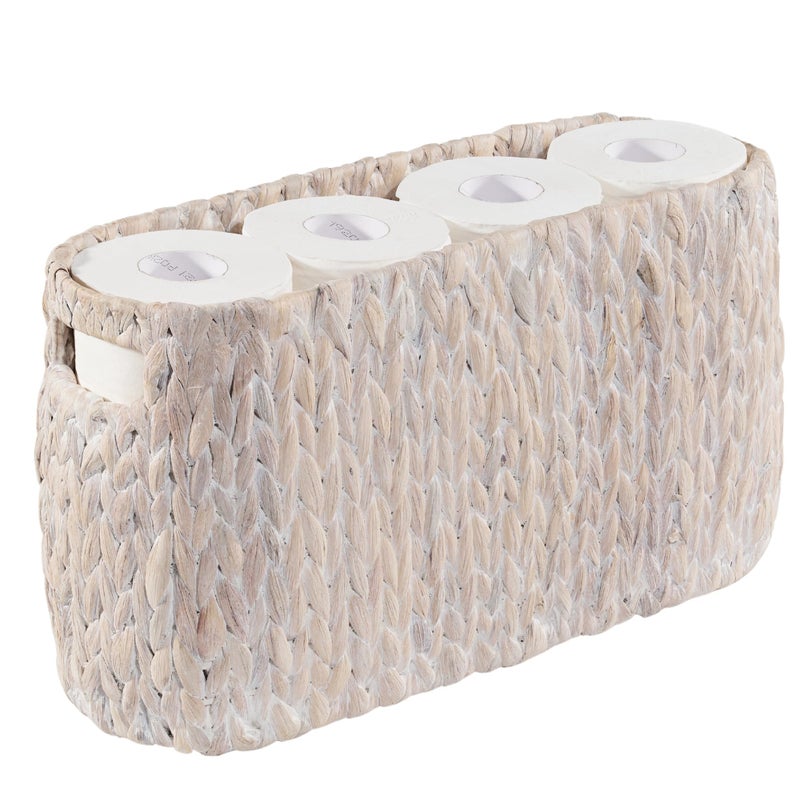 84ECO Toilet Paper Storage Basket, Toilet Paper Holder with Storage for Up to 8 Rolls, Rattan Bathroom Accessories - Image 1