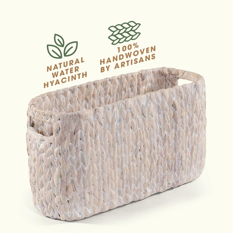 84ECO Toilet Paper Storage Basket, Toilet Paper Holder with Storage for Up to 8 Rolls, Rattan Bathroom Accessories - Image 5