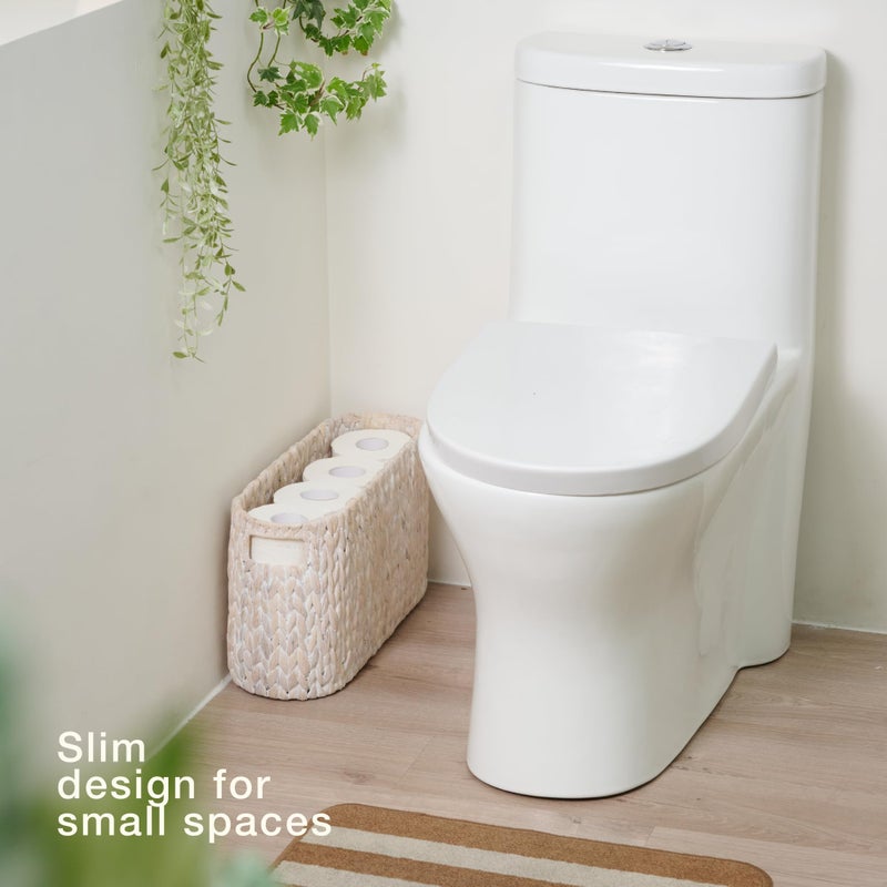 84ECO Toilet Paper Storage Basket, Toilet Paper Holder with Storage for Up to 8 Rolls, Rattan Bathroom Accessories - Image 3