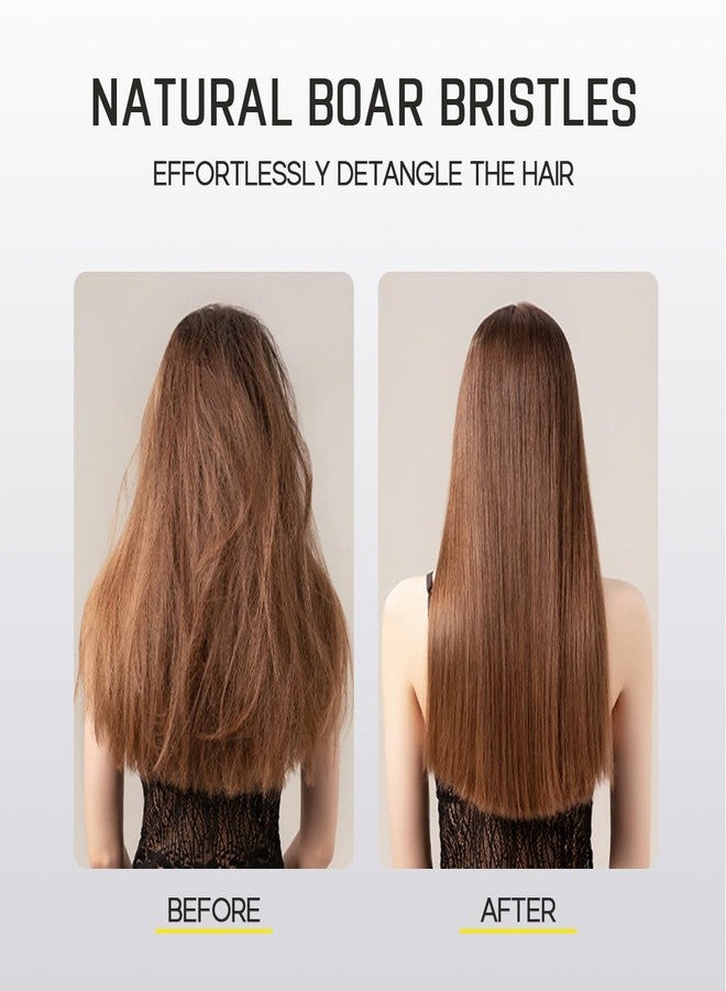 HALOVIDA Hair Brush for Women with Double layer Boar Bristle & Nylon Detangler with Elastic Air Cushion Anti Static Scalp Massage Brush for Smooth Frizz Free Hair (1 Pack） - Image 3