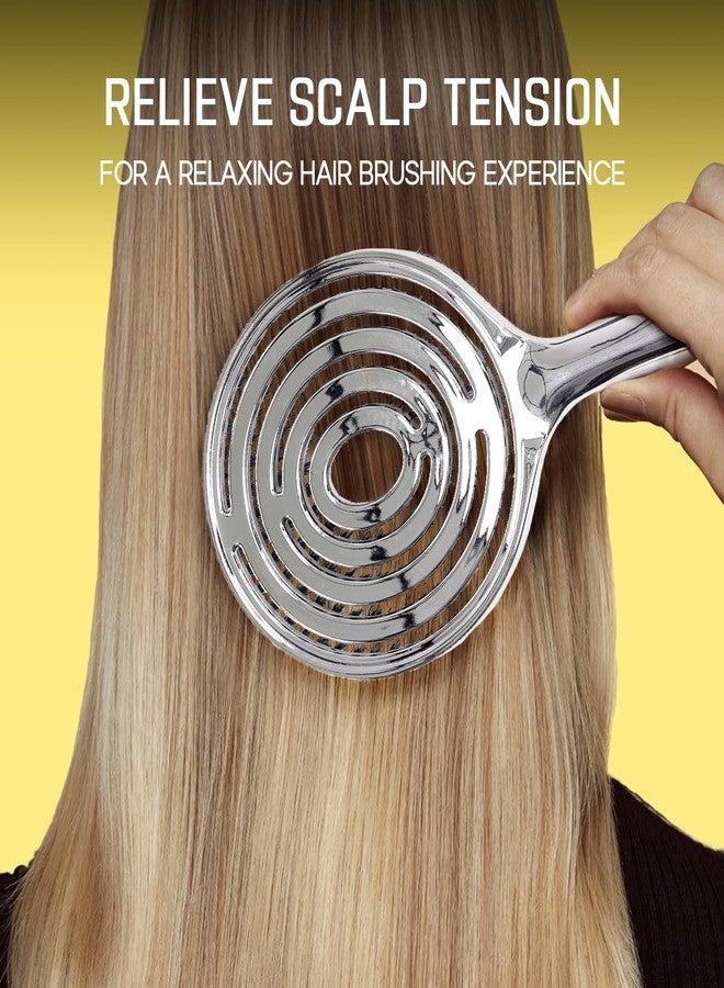 HALOVIDA Hair Brush for Women with Double layer Boar Bristle & Nylon Detangler with Elastic Air Cushion Anti Static Scalp Massage Brush for Smooth Frizz Free Hair (1 Pack） - Image 2
