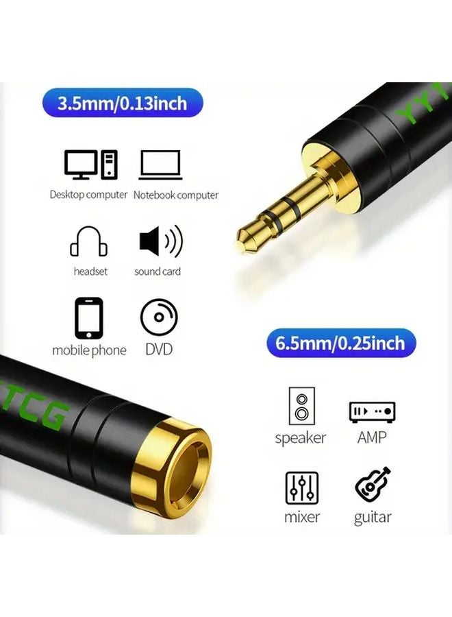 5pcs Black Audio Adapter Set 6 5mm Female to 3 5mm Male Mono Headphone Amplifier - Image 5