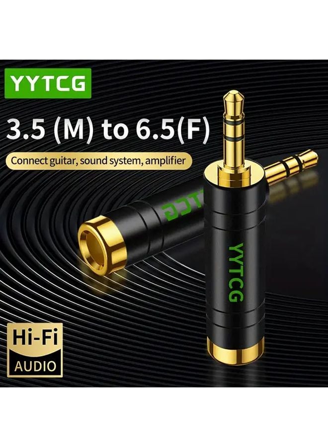 5pcs Black Audio Adapter Set 6 5mm Female to 3 5mm Male Mono Headphone Amplifier - Image 4