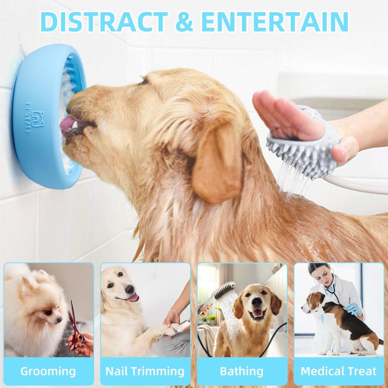 Bestalk Dog Lick Bowl, Bestalk Anxiety Relief Lick Mat for Dogs, Non-Slip Freeze Licking Bowl Enrichment Puzzle Feeder for Distraction, BPA Free Silicone, Dishwasher Safe (Light Blue,L) - Image 3