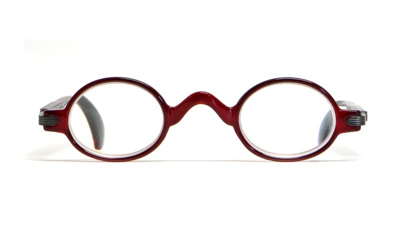 Calabria R314/R501S Vintage Metal Reading Glasses +2.00 Crystal Red Men Women Designer Professor Round Single Power Readers - Image 2
