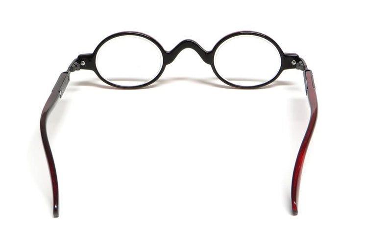 Calabria R314/R501S Vintage Metal Reading Glasses +2.00 Crystal Red Men Women Designer Professor Round Single Power Readers - Image 4
