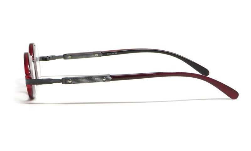 Calabria R314/R501S Vintage Metal Reading Glasses +2.00 Crystal Red Men Women Designer Professor Round Single Power Readers - Image 3