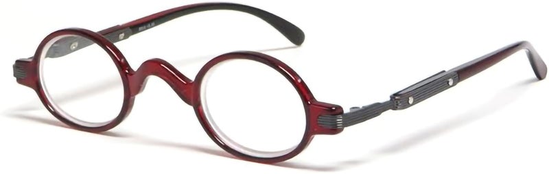 Calabria R314/R501S Vintage Metal Reading Glasses +2.00 Crystal Red Men Women Designer Professor Round Single Power Readers - Image 1