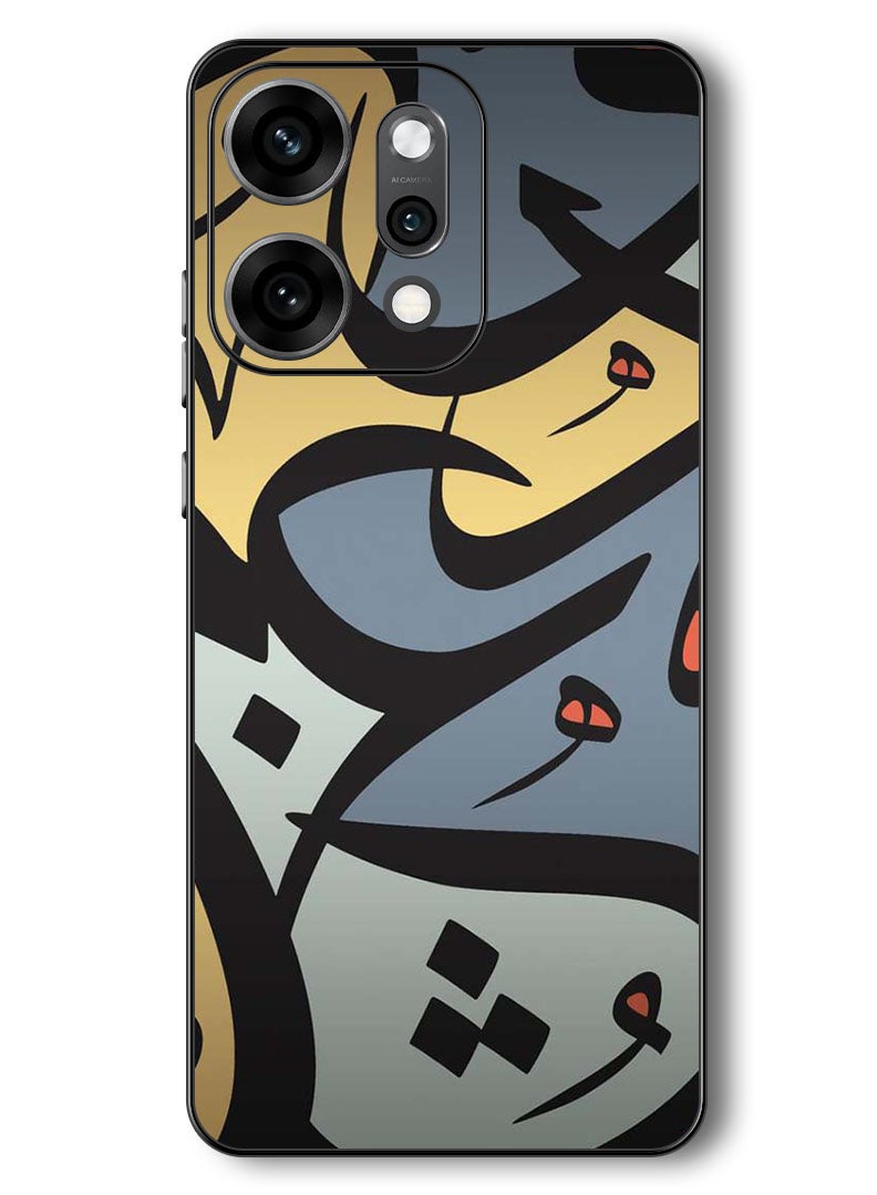 Theodor Case Compatible with Oppo Reno 14 Pro 6.83 Inch Protection Shockproof Bumper Cover Arabic Design - Image 1