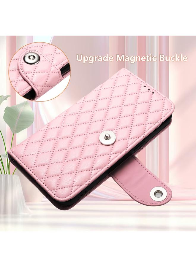 Zaboon Case For Infinix Hot 50 Pro+ 4G Rhombic Texture Flip Leather Phone Case with Lanyard - Image 3