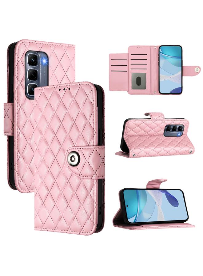 Zaboon Case For Infinix Hot 50 Pro+ 4G Rhombic Texture Flip Leather Phone Case with Lanyard - Image 1