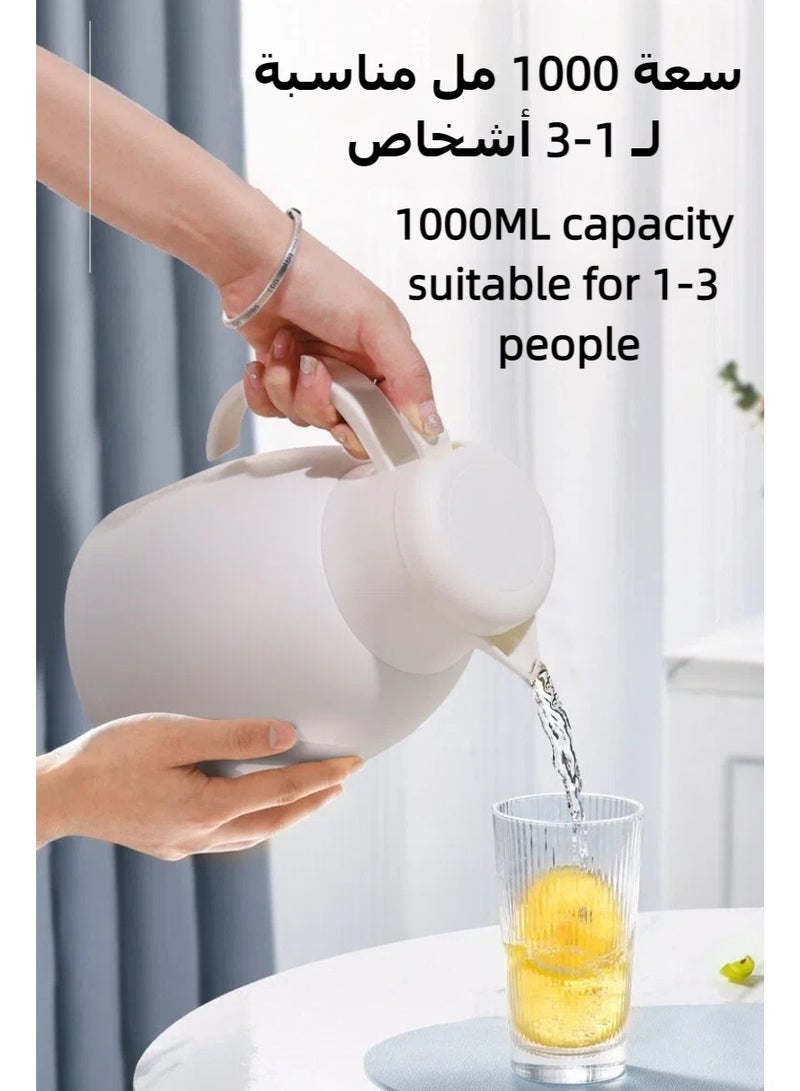 قارورة حرارية بيضاء للقهوة والشاي مع شاشة عرض درجة الحرارة LED تعمل باللمس، قارورة مفرغة، صانعة شاي وقهوة، تحافظ على المشروبات ساخنة لمدة 12 ساعة وباردة لمدة 24 ساعة، تصميم أنيق للضيافة والمطبخ وغرف المعيشة - Image 5