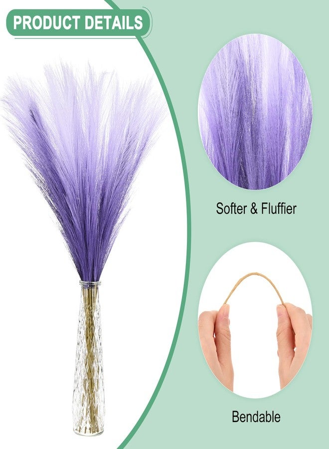 مجموعة M METERXITY المكونة من 20 قطعة من عشب البامباس الصناعي، بطول 21.7 بوصة/55 سم، عشب بامباس صناعي صغير ورقيق، لتزيين المزهريات في المنزل/حفلات الزفاف/المزهريات/المكتب/الحفلات [تدرج اللون الأرجواني] - Image 2