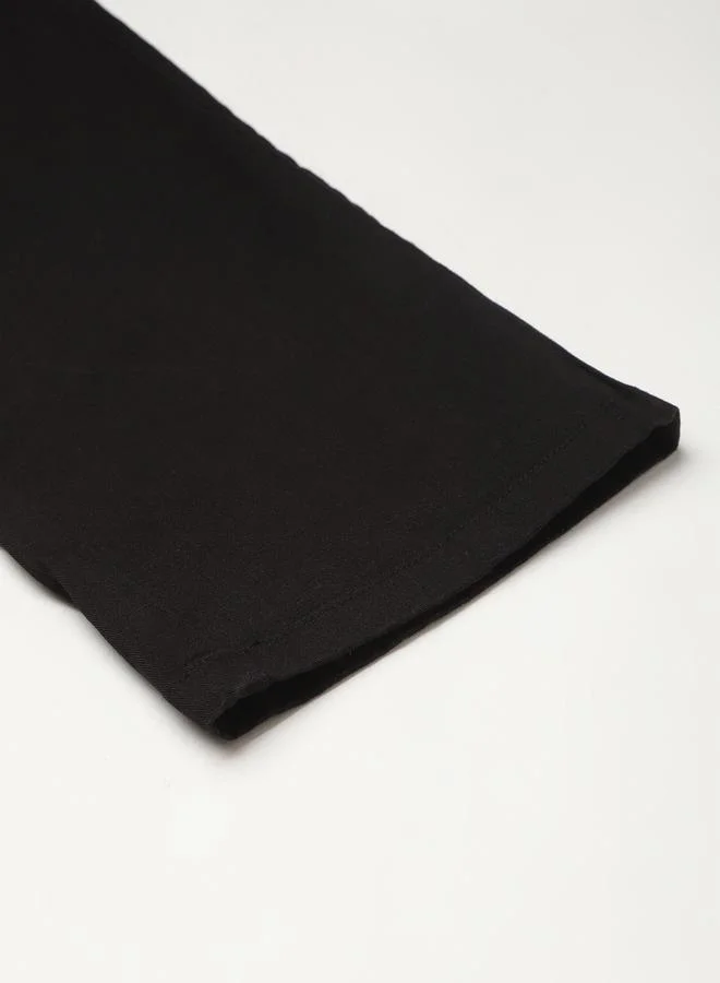 دينيس لينغو Men's Black Tapered Fit Cotton Chino