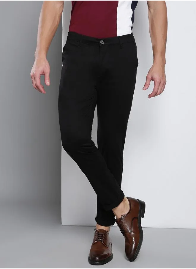 Dennis Lingo Men's Black Tapered Fit Cotton Chino