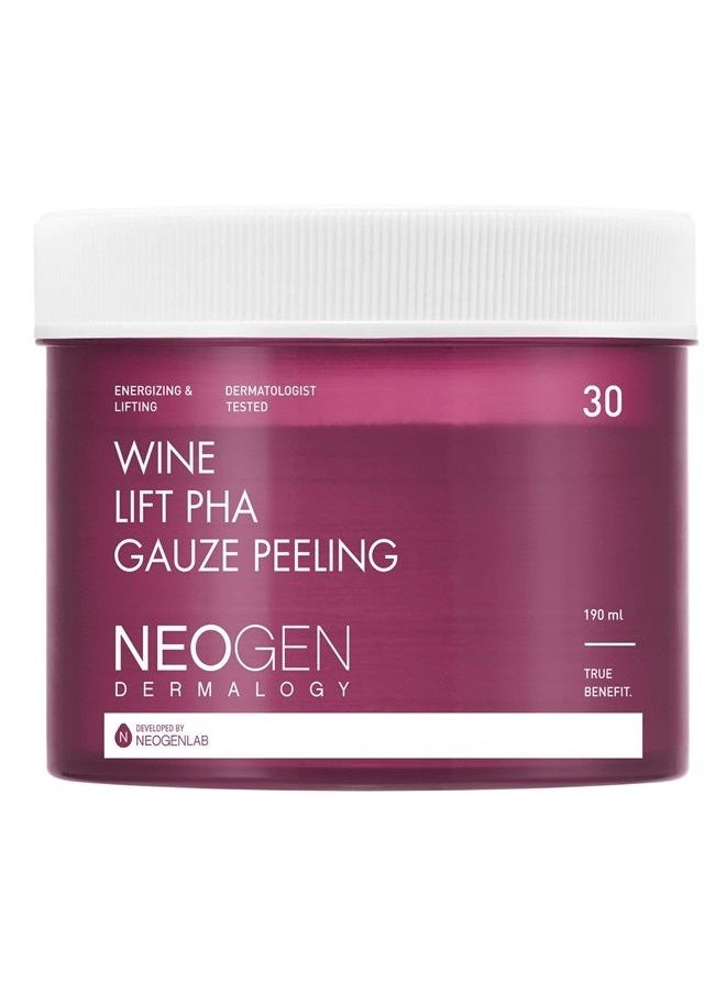 DERMALOGY by NEOGENLAB Wine Lift PHA Gauze Peeling Pads (30 pads) - Exfoliating & Revitalizing & Firming Peeling Pad with AHA, BHA, PHA, LHA & Wine & Peptide & Collagen - Korean Skin Care  - Image 1
