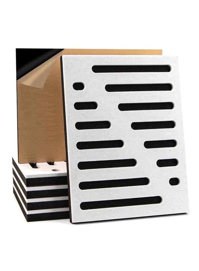 Art3d 6-Pack Self-Adhesive Soundproof Acoustic Panels for Wall, 16 x 12 Inch Stripe Design Noise Block with Polyester & Foam for Bedroom Studio Office - Image 1