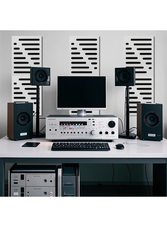 Art3d 6-Pack Self-Adhesive Soundproof Acoustic Panels for Wall, 16 x 12 Inch Stripe Design Noise Block with Polyester & Foam for Bedroom Studio Office - Image 3