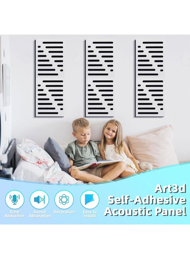 Art3d 6-Pack Self-Adhesive Soundproof Acoustic Panels for Wall, 16 x 12 Inch Stripe Design Noise Block with Polyester & Foam for Bedroom Studio Office - Image 5