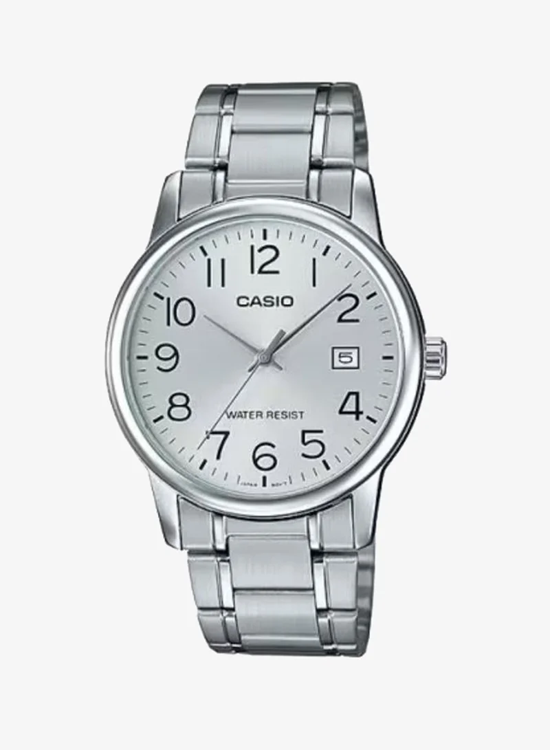 Casio Men's Analog Display Watch With Silver Stainless Steel Strap - MTP-V002D-7B