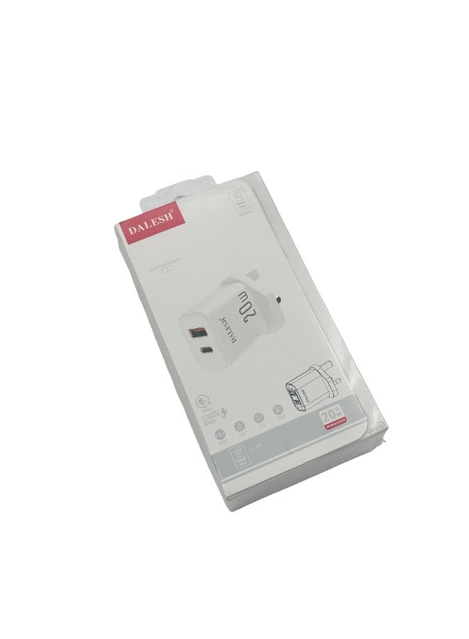 داليش شاحن حائط بقوة 20 واط usb شحن سريع تصميم مدمج شاحن متنقل للسفر توصيل طاقة ثابت مناسب للهواتف والأجهزة اللوحية وجميع أجهزة usb حل شحن آمن وفعال للاستخدام اليومي - Image 4