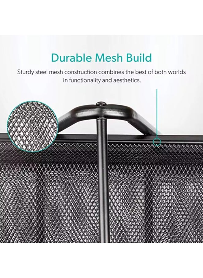 VIO - 3 Tier Document File Paper Letter Office Desktop Tray Organizer 3 Desk File Tray 3 Tier Metal Mesh A4 Files Documents - Image 1