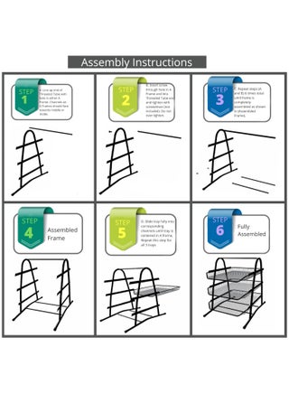 3 Tier Document File Paper Letter Office Desktop Tray Organizer 3 Desk File Tray 3 Tier Metal Mesh A4 Files Documents - view 5