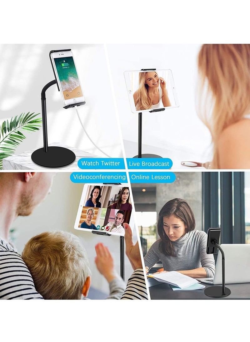 حامل هاتف لوحي، قاعدة لوحي قابلة للتعديل بزاوية 360 درجة متوافقة مع آيباد / آيفون / نينتندو سويتش / سامسونج جالاكسي تابز / كيندل / قارئ الكتب الإلكترونية والمزيد من 4.6"-10.5" - Image 5