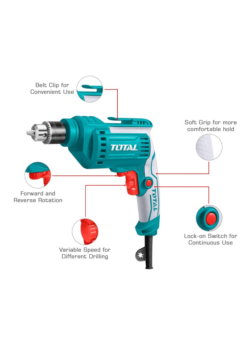 TOTAL - TOTAL Electric Drill With Chuck Key 500W 1.0mm-10mm TD2051026 - Image 1