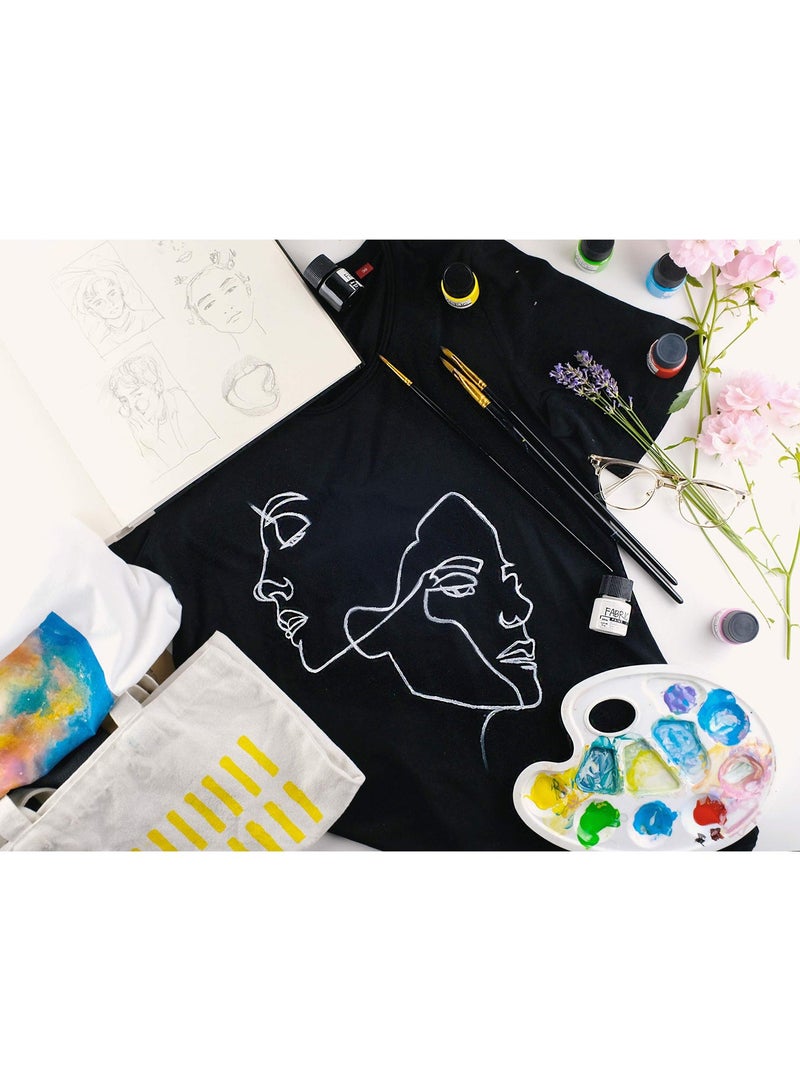 مجموعة طلاء الأقمشة، 8 × 20 مل ألوان زاهية للنسيج، القماش، القماش القطني، القمصان، الخشب، الزجاج الخزفي، صبغة أكريليك للفن، طلاء يدوي للأقمشة (8 قطع من الأقمشة) - Image 3