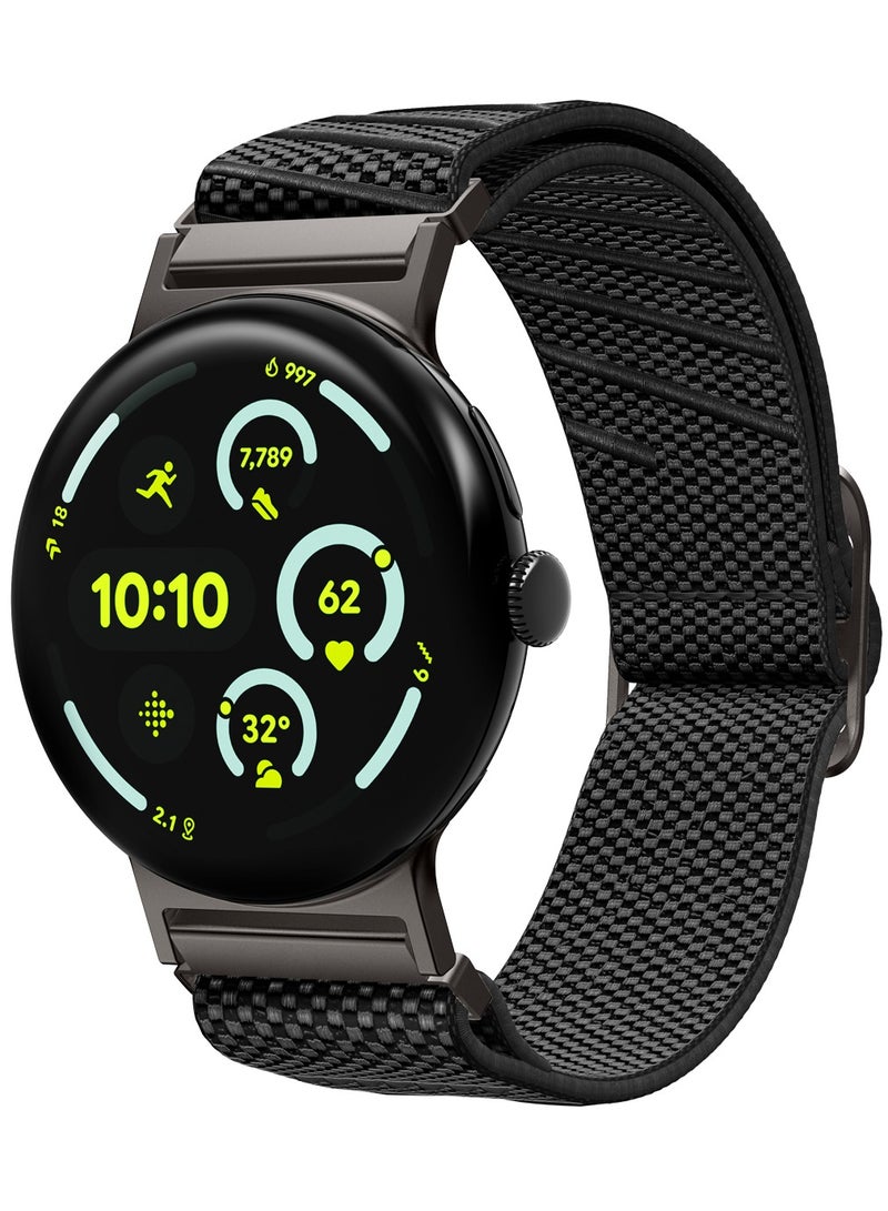 Spigen Lite Fit X for Google Pixel Watch 4 / 3 (45mm) Band Nylon Solo Loop Strap - Black - Image 1
