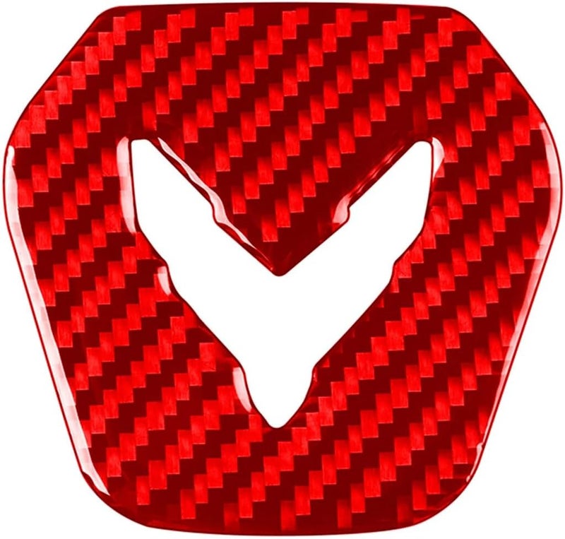 WXZOS Genuine Carbon Fiber Steering Wheel Trim for Chevrolet Corvette C8 2020 tp 2024 (Red) - Image 3