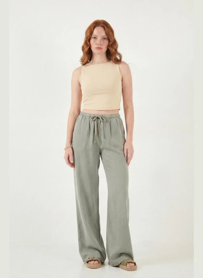 ليلا Lela Wide Leg High Waist Wide Leg Trousers Women's Pants 668YP5424