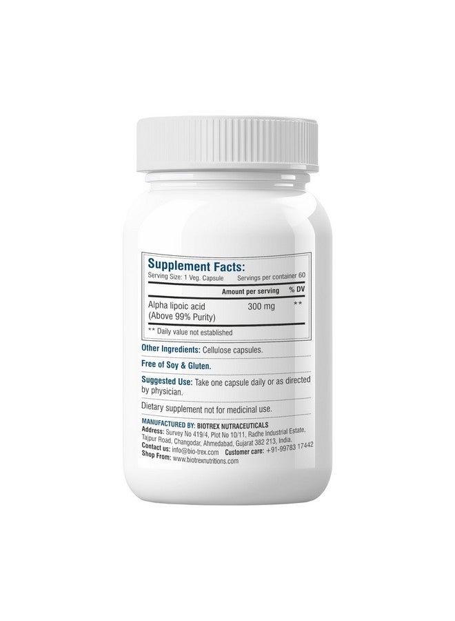 Biotrex Nutraceuticals Biotrex Alpha Lipoic Acid - 300mg, Powerful antioxidant (60 Capsules) - Image 2