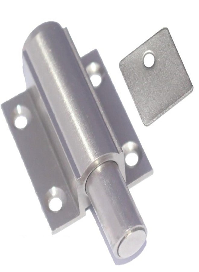 RiseOm Brass Push Magnet,Cabinet Magnetic Push Catch for Furniture Doors and Drawers (Pack of 4, Silver) - Image 1