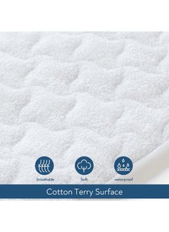 Magik & Kover Multiple Sizes(16 Sizes), Bassinet Mattress Pad Cover for UPPAbaby Bassinet, BABYBJORN Cradle and Moses Basket, Waterproof Quilted Bassinet Mattress Protector, Cotton Terry Surface, 2 Pack, 13" x 30"  - Image 2