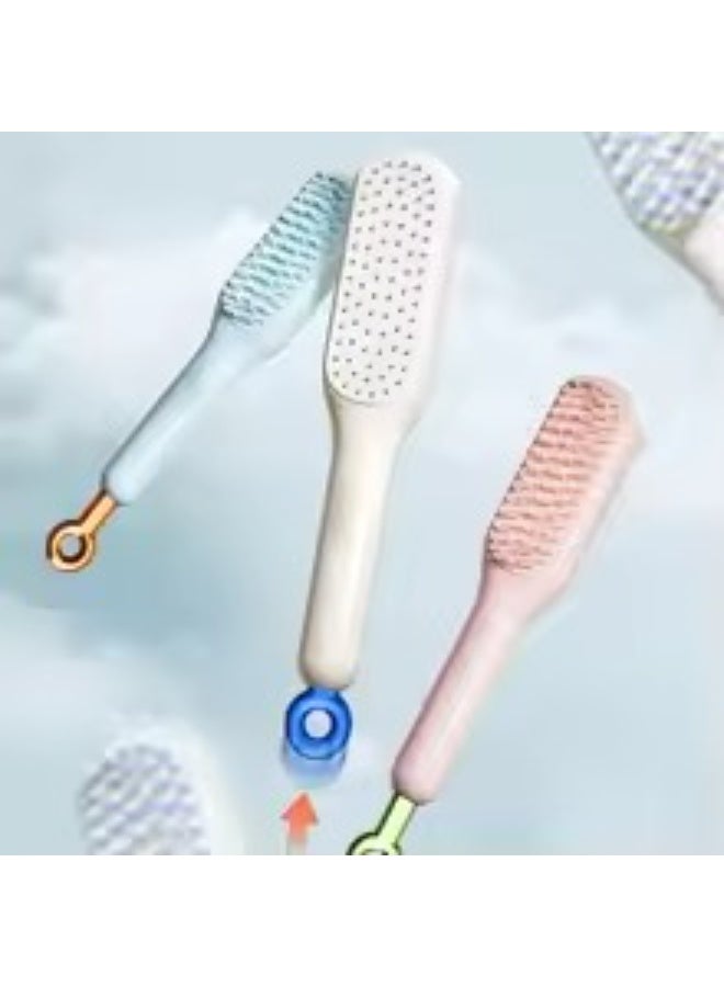 فرشاة شعر ذاتية التنظيف للنساء - مشط تدليك سهل التنظيف بشعيرات قابلة للسحب، أداة تصفيف شعر مضادة للكهرباء الساكنة سهلة التنظيف بسحب واحد لجميع أنواع الشعر - Image 4