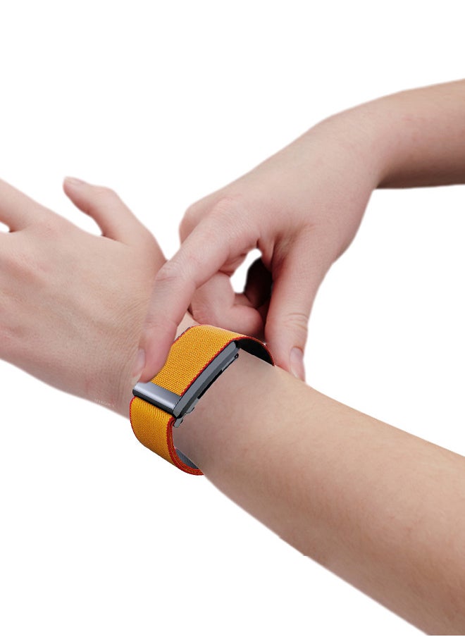 CATANES Nylon Sport Band for Whoop 4.0 Breathable Adjustable Wristband, Water Resistant Replacement Strap, Soft, Comfort, Durability, Easy to Use - Mustard Yellow  - Image 2