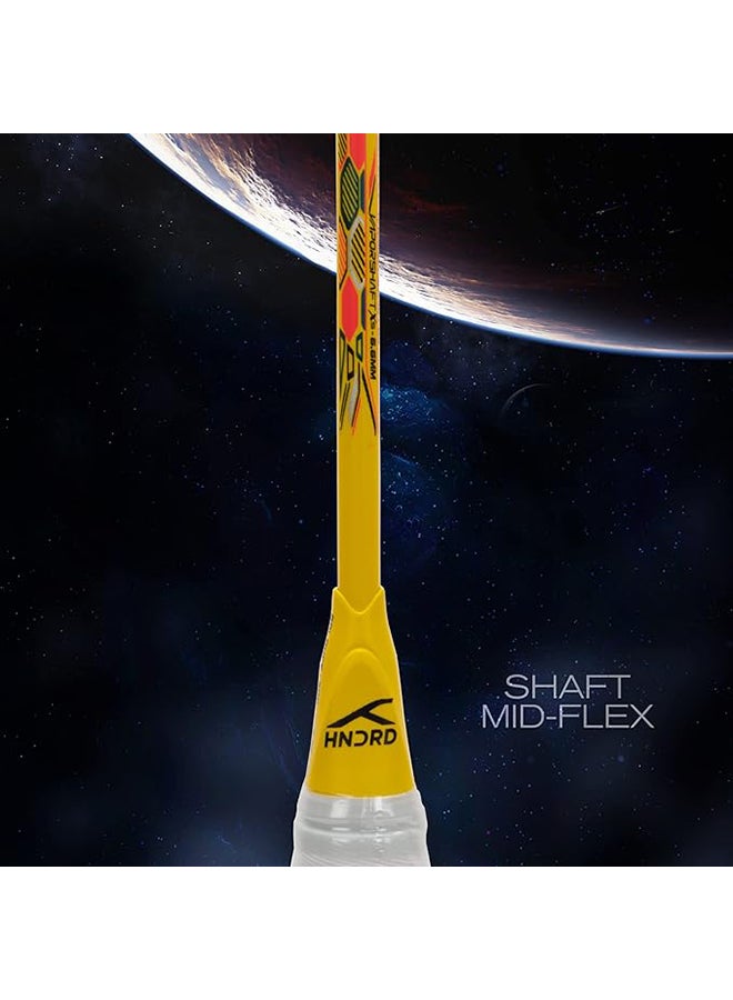 HUNDRED FLUTTER S ATTK Carbon Fibre Strung Badminton Racket with Full Racket Cover | For Intermediate Players | 84 grams | Maximum String Tension - 32lbs - Image 3