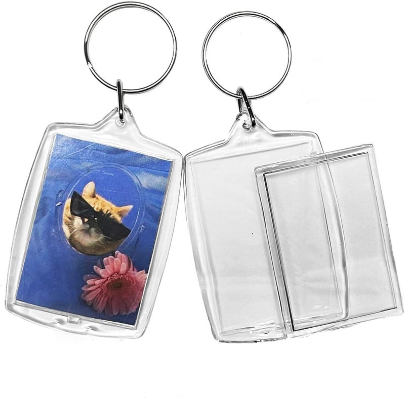 BetterJonny 20Pcs Acrylic picture Keychain Blanks Photo Keychain Clear in Photo Keychain Acrylic Picture Frame Keyrings - Image 4