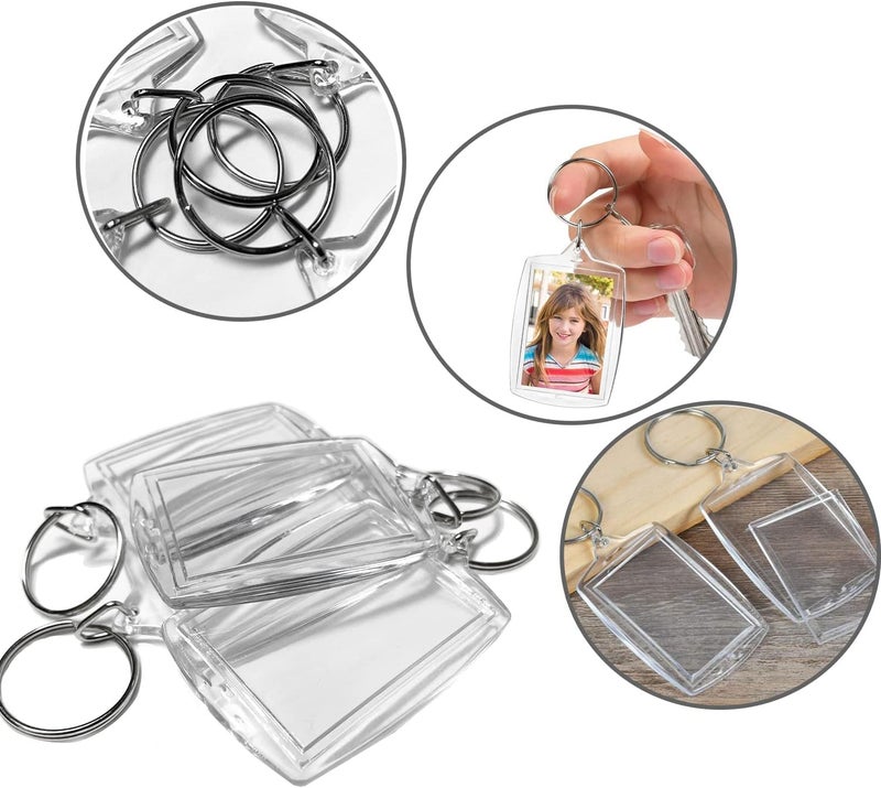 BetterJonny 20Pcs Acrylic picture Keychain Blanks Photo Keychain Clear in Photo Keychain Acrylic Picture Frame Keyrings - Image 5